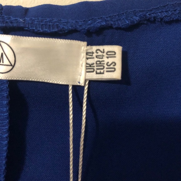 Misguided Blue Spaghetti Strap Wrap Dress - Picture 4 of 6